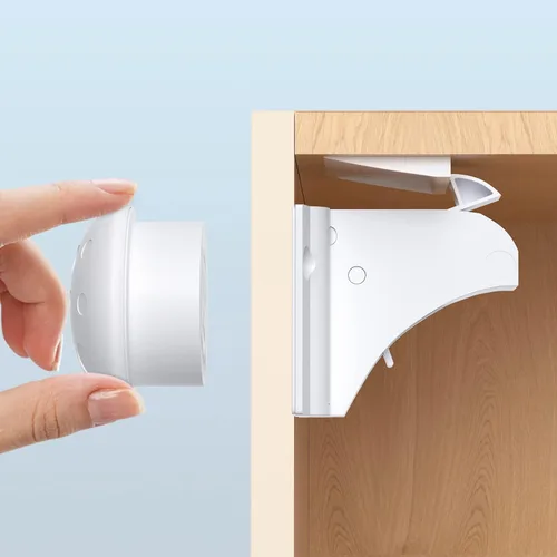 Miniatura 10 de AOSITE - Cerraduras magnéticas de seguridad para niños, paquete de 4 cerraduras magnéticas para cajones de cocina con adhesivo, sin taladrar ni