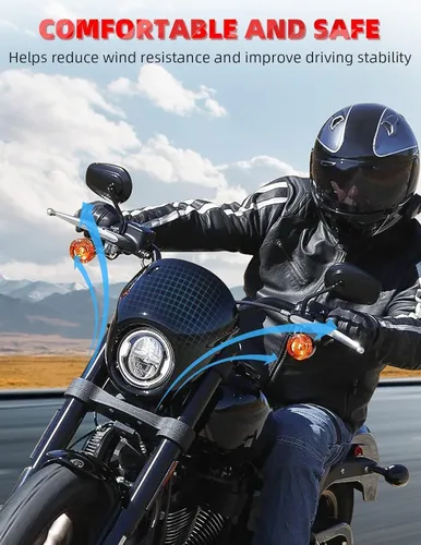 Miniatura 5 de Amazicha Máscara de Carenado para Faros Delanteros, Soporte de Visera para Faros Delanteros Compatible con Harley Sportster XL 1973-posterior
