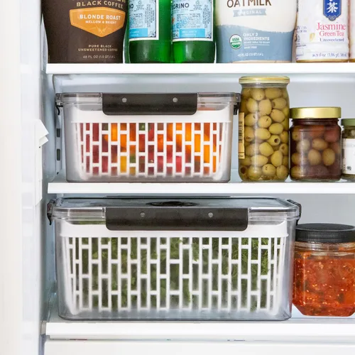 Miniatura 6 de Oggi Recipientes para productos para refrigerador con seguimiento de tiempo, ideales para almacenamiento de frutas, bayas y verduras, lechuga Keeper