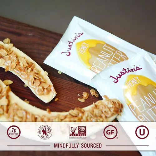 Miniatura 7 de Justin's - Mantequilla de maní con miel en paquetes para apretar, sin gluten, sin transgénicos, fuente responsable, paquete de 10
