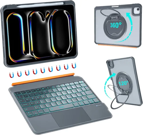 Miniatura 15 de WIWU Funda con teclado para iPad Pro de 11 pulgadas M5/M4 2025/2024, color negro