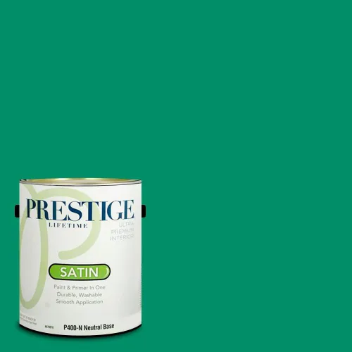 Miniatura 118 de Prestige Paints - Pintura exterior e imprimación en uno, 1 galón, plano, compatibilidad comparable con el color menta «Whipped Mint» de Behr