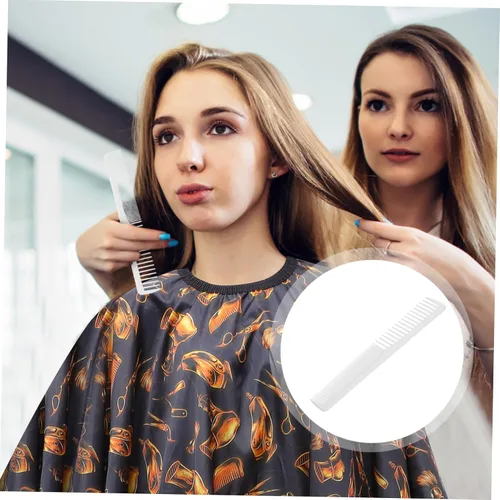 Miniatura 3 de SOLUSTRE Peine de dientes finos y dientes anchos, peine profesional para corte de pelo, peine de corte de peluquería especial antiestático peine