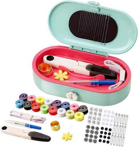 Miniatura 13 de FKOG Kit de proyecto de costura, 135 piezas de suministros de costura familiares de primera calidad, kit de reparación de hilo de coser, accesorios