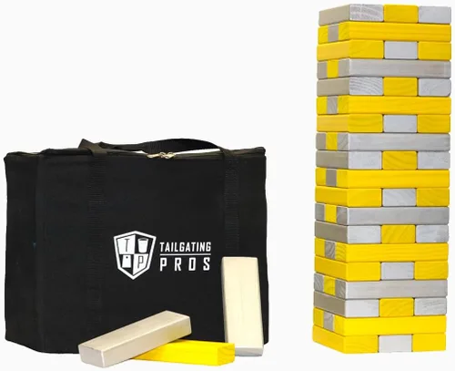 Miniatura 25 de Tailgating Pros Maderas Gigantes Premium que se Derrumban con Estuche de Transporte – ¡Elige los Colores de tu Equipo! Juego Gigante para Patio al