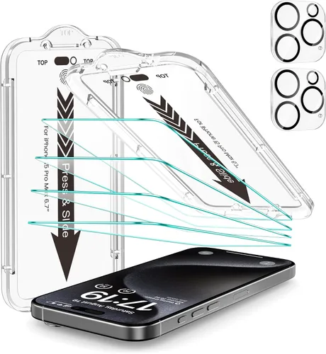 Miniatura 18 de EZ-GLAZ - Paquete de 4 + 2 protectores de pantalla de privacidad para iPhone 13 [6.1 pulgadas] con protector de lente de cámara