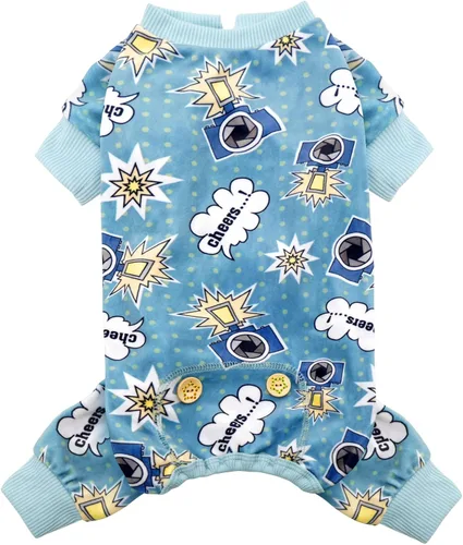 Miniatura 17 de KYEESE - Pijamas de terciopelo para perros y mascotas, ropa suave, abrigo para perros pequeños, mameluco cómodo y elástico, disfraz