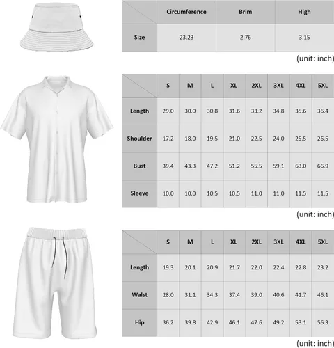 Miniatura 7 de Personalized Custom Face Tropical Unisex Hawaiian Shirt and Shorts Set with Bucket Hat S-5XL