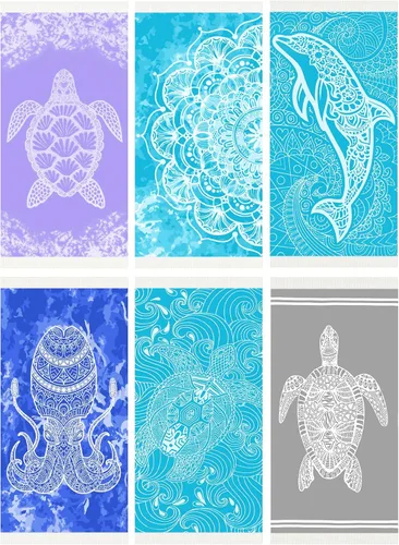 Miniatura 20 de Widdonen Toalla de playa turca fina, ligera, de secado rápido, absorbente, de algodón, para baño, piscina, toallas de natación, extra grandes, sin