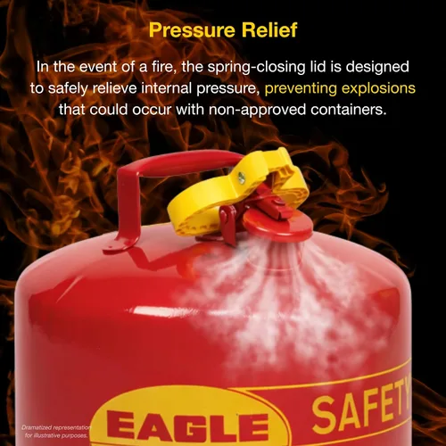 Miniatura 5 de Tipo Eagle I Lata de seguridad de acero galvanizado con embudo, Rojo
