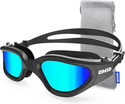 Miniatura 8 de OMID - Gafas de natación polarizadas P2, gafas antivaho para natación para hombres y mujeres adultas Marco A7-allblack Lente Plata