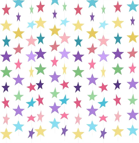 Miniatura 22 de Patelai Guirnalda de estrellas con purpurina 2026, decoración de graduación de 130 pies, pancarta colgante de estrella para fiesta, cumpleaños