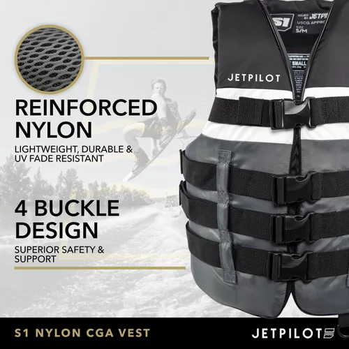 Miniatura 3 de Jet Pilot S1 - Chaleco de nailon CGA Wakeboard para hombre