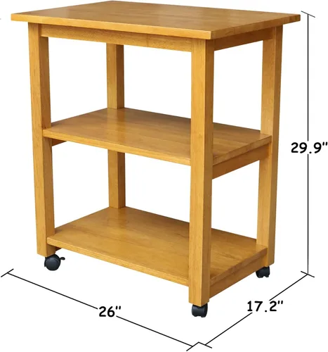 Miniatura 8 de International Concepts - Carrito mediano para microondas, color roble MEDIUM OAK