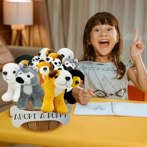 Miniatura 8 de 4E's Novelty Animales de peluche (paquete de 12) cachorros de peluche surtidos – 5 pulgadas, pequeños animales de peluche, 6 diseños – para regalos