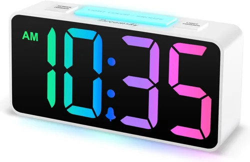 Miniatura 9 de DreamSky - Reloj despertador digital pequeño para dormitorio, pantalla de números grandes con atenuador de brillo, reloj de mesa eléctrico con Caja