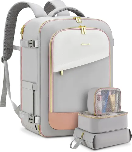 Miniatura 14 de Mochila de viaje LOVEVOOK para mujeres, mochila de 40L para llevar en el avión, Púrpura, negro