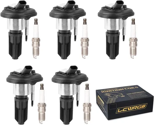 Juego de 5 paquetes de bobinas de encendido y bujías Compatible con Chevy Colorado, GMC Canyon, Hummer H3, Isuzu i-350 2004 2005 2006 3.5L L5.
