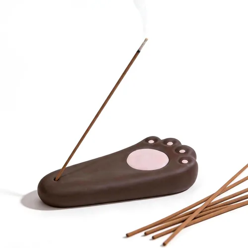 Miniatura 14 de MOUGIGI Quemador/Soporte de Palo Santo de Cerámica 5 en 1 Azul - Pequeño Portavelas y Bandeja/Cuenco para Quemar Sahumerios, Compatible con Plato