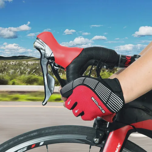 Miniatura 5 de Souke Sports Guantes de ciclismo Guantes acolchados de medio dedo para bicicleta con absorción de golpes, antideslizantes, transpirables, MTB
