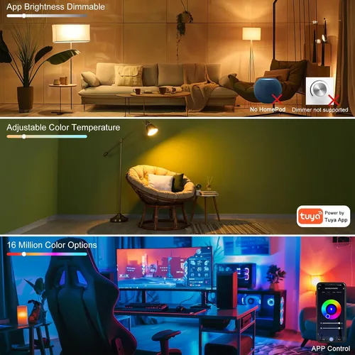 Miniatura 3 de Bombillas inteligentes, BR30 bombillas inteligentes compatibles con Alexa, bombillas de inundación 10W 900LM, bombilla RGBCW que cambia