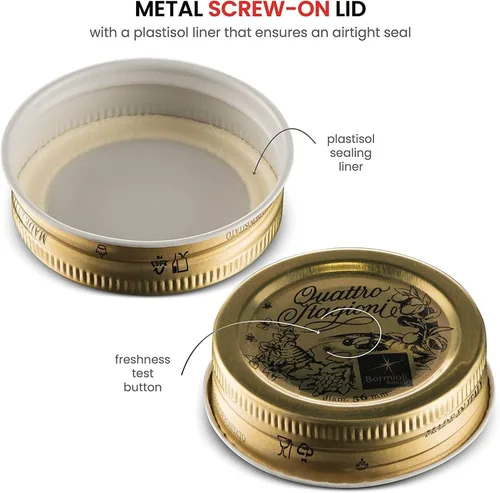 Miniatura 3 de Bormioli Rocco Quattro Stagioni - Juego de 3 tapas de sellado de aluminio de repuesto de 2.205 in, ideal para conservas en el hogar y almacenamiento
