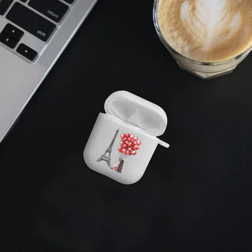 Miniatura 7 de Funda protectora para auriculares Bluetooth de la Torre Eiffel París Francia, funda protectora de carga compatible con Airpods 1/2, color blanco