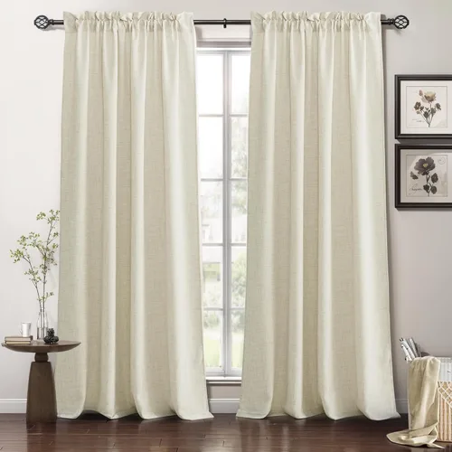 Miniatura 12 de RYB HOME Cortinas extralargas de 108 pulgadas de largo, transpirables con bolsillo para barra, cortinas traslúcidas blancas para sala de estar