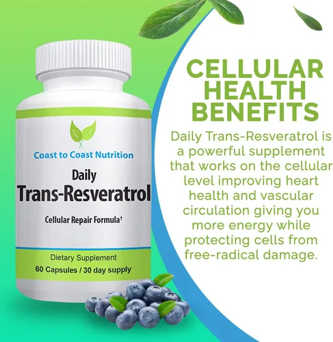 Miniatura 2 de Suplemento Trans Resveratrol - Cápsulas orgánicas - Suplementos para mujeres y hombres, antioxidante natural, suplemento de polifenoles - 60