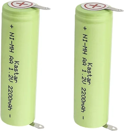 Kastar Paquete de 2 baterías Ni-MH de 1.2 V 2200 mAh compatibles con Braun 7540 7570 7630 7680 7690 7765 7785 7795 Micron Vario 3 XP 5615 Dantona