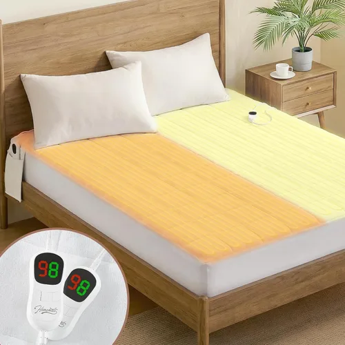 Miniatura 8 de Homemate - Funda calefactable para colchón tamaño individual para durmientes fríos, almohadilla de colchón eléctrica de forro polar coral con 4