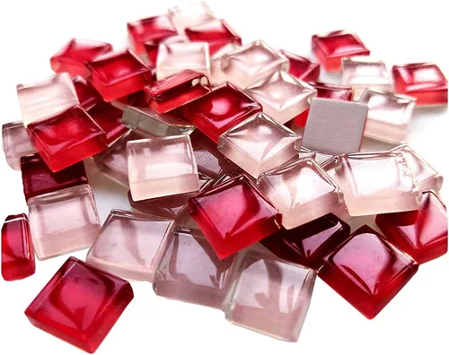 Miniatura 29 de 100 Piezas de Azulejos de Mosaico a Granel de Colores Surtidos, Azulejos de Vidrio Opaco para Manualidades de Mosaico DIY, Adornos para el Hogar