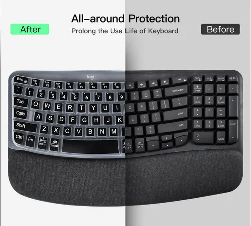 Miniatura 6 de Logitech Wave Keys MK670 Combo - Funda para teclado Logitech Wave Keys, funda protectora ergonómica inalámbrica para teclado, accesorios de piel