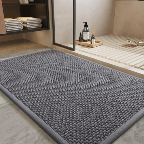 Miniatura 12 de PADOOR - Alfombra de Baño - Alfombras de Baño de Chenilla Súper Absorbentes - Alfombras de Baño con Respaldo de Goma para Baño Antideslizantes, Gris