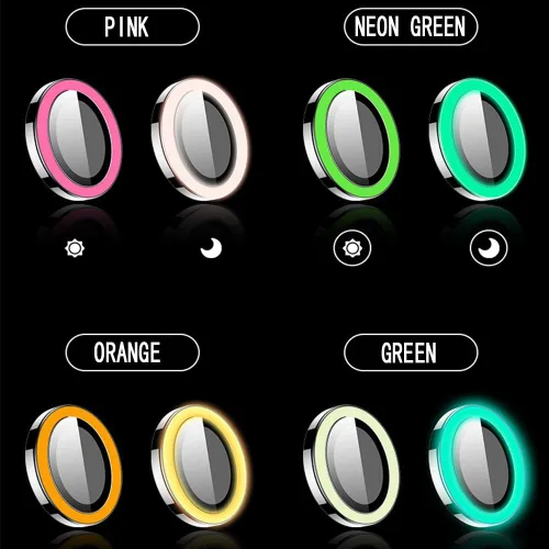 Miniatura 6 de Compatible con iPhone 11 Pro/11Pro Max/12 Pro Luminous Camera Lens Protector Ultra Thin Película de vidrio templado Protector de pantalla de cámara