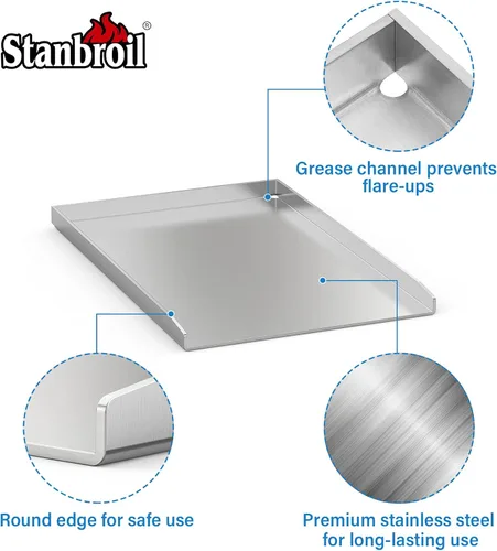 Miniatura 3 de Stanbroil Sartén de acero inoxidable para modelos Weber Spirit Grill – Parrilla de gas para la serie Spirit 300, Spirit 700, Genesis Silver B/C