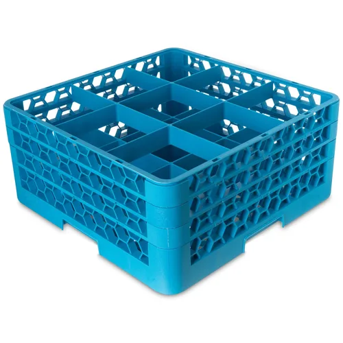 Miniatura 11 de Carlisle FoodService Products RG3614 OptiClean - Estante de vidrio con 36 compartimentos, compartimentos de 2.94 pulgadas, color azul (paquete de 6)