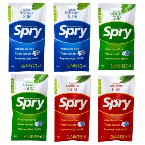 Miniatura 24 de Spry On The Go Fresh Chicle Natural de Xilitol Sistema de Defensa Dental - Sin Aspartamo, Sin Azúcar, Sin OMG (Menta, 55 Unidades - Paquete de 1)