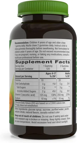 Miniatura 10 de Nature's Way - Gomitas de vitamina C para apoyo inmunológico*, sabor a naranja, 250 mg, 120 gomitas
