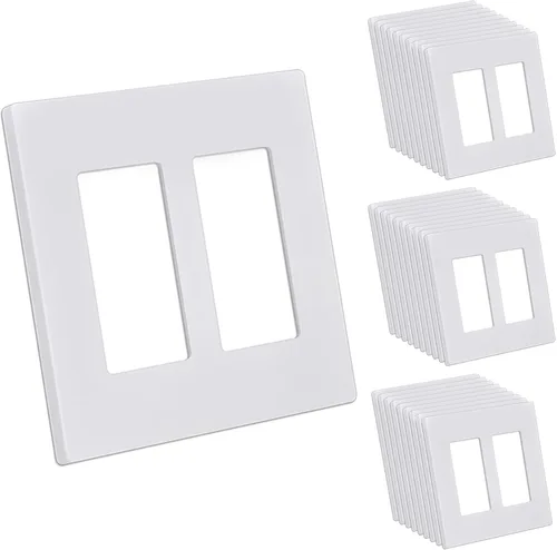 Miniatura 19 de CML - Placa de pared decorativa sin tornillos de 3 segmentos, paquete de 2 cubiertas para interruptores de luz, cubierta de receptáculo de toma