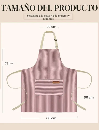 Miniatura 7 de Paquete de 2 Delantales de Cocina, Delantales Suaves para Mujeres y Hombres con 2 Bolsillos, Delantal de Chef con Correa Ajustable para el Cuello