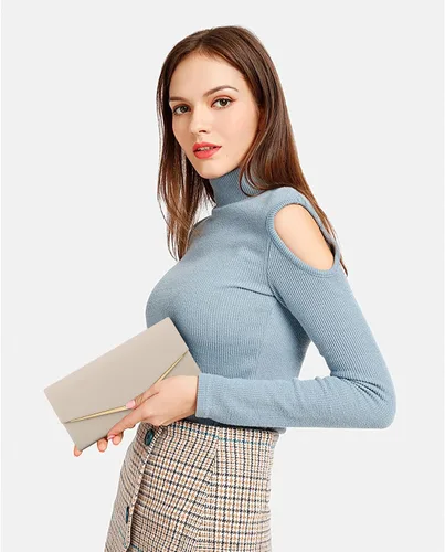 Miniatura 5 de Bolso de noche para mujer, de cuero vegano, bolso de mano clásico elegante