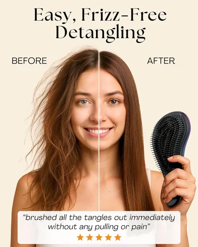 Miniatura 2 de Lily England Cepillos para el cabello para mujeres con cerdas flexibles, cepillo desenredante sin dolor para cabello rizado, grueso, liso y natural