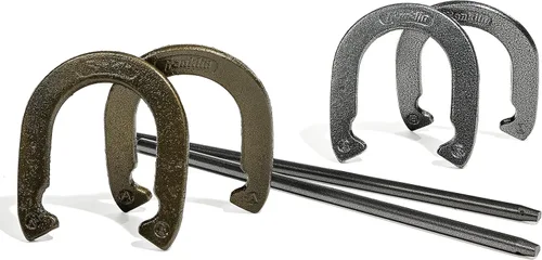 Franklin Sports - Juego de herradura para caballos que incluye 4 herraduras y 2 estacas para jugar en la playa o en el patio trasero, juego clásico