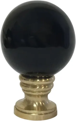 Miniatura 12 de Royal Designs Esfera de cerámica de 1.75 pulgadas para pantalla de lámpara, blanco, base de latón pulido