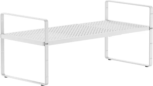 Miniatura 11 de Organizadores de estantes de gabinete expandibles de 16.5 a 27 pulgadas de largo, extensor de estantes de metal apilables para almacenamiento