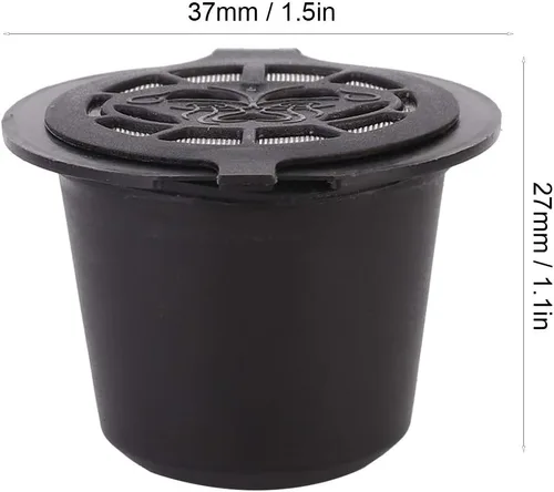Miniatura 5 de 3 cápsulas reutilizables para el hogar, cápsulas de café para el hogar, cápsulas recargables aptas para Nespresso (negro)