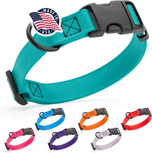 Miniatura 21 de Dogline Biothane - Collar impermeable para perro con hebilla de liberación rápida, resistente cincha de nailon recubierta con resistente y a prueba