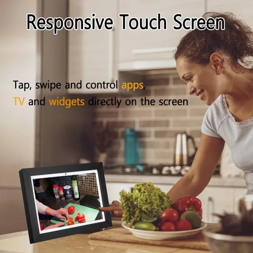 Miniatura 7 de Smart TV pequeño de 10 pulgadas con sintonizador ATSC y pantalla táctil, TV de cocina 5 en 1 con panel de control del hogar, videollamada