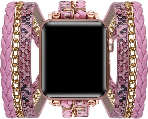 Miniatura 7 de Correas de pulsera compatibles con Apple Watch Band Ultra iWatch Series 8 7 6 5 4 3 2 1 SE 1.97 pulgadas, 1.77 pulgadas, 1.73 pulgadas, 1.65 Marrón
